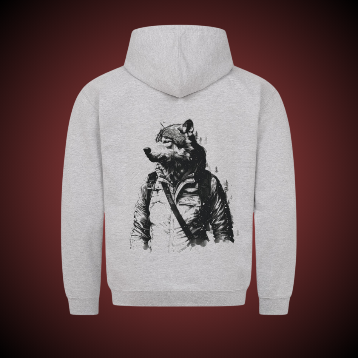 Hiking Wolf - Hoodie Backprint