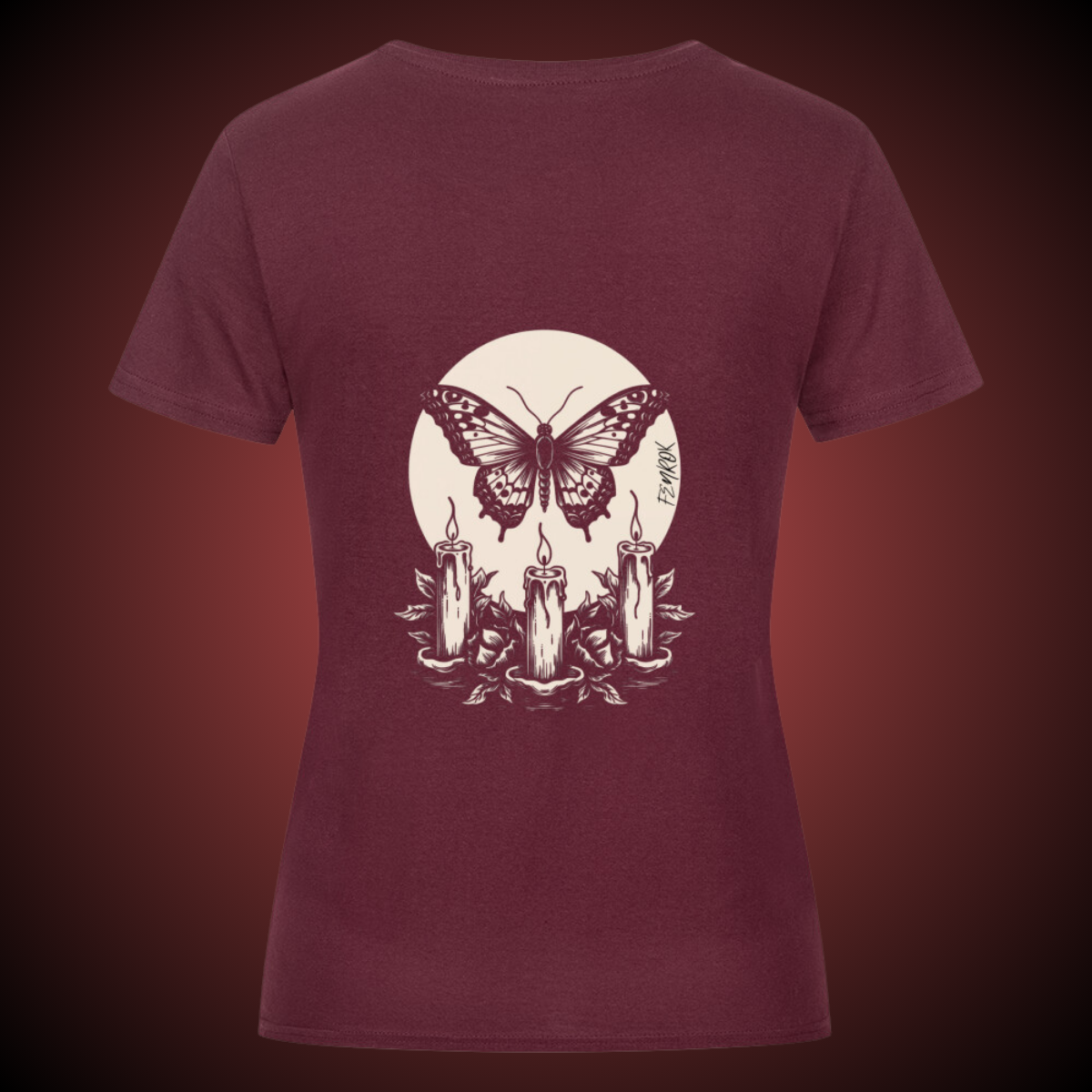 Moth n Candle - Damen Shirt Backprint